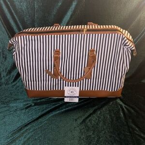 Ashcroft & Abbey Striped Duffle Bag NWT